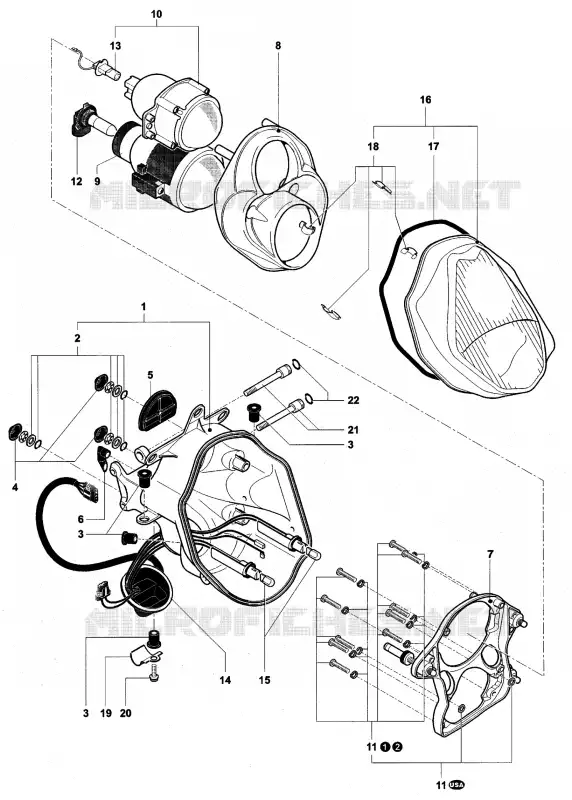 PHARE MV Agusta moto F4 2005 F4 1000S  F4 1000S