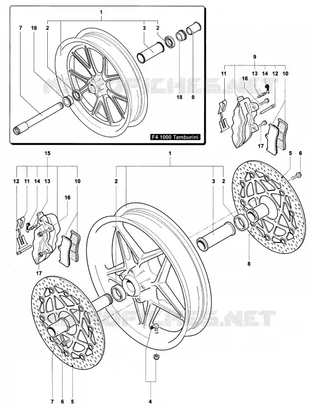 ROUE AVANT MV Agusta moto F4 2005 F4 1000S  F4 1000S