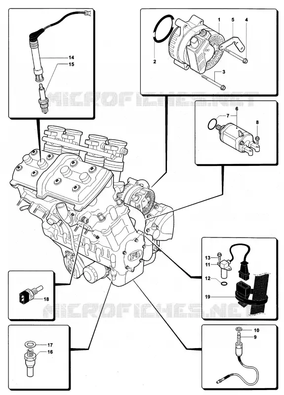 SYSTÈME ELECTRIQUE MOTEUR MV Agusta moto F4 2006 F4 1000S  F4 1000S