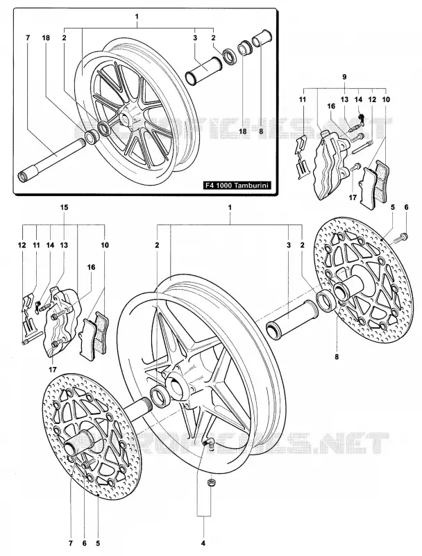 ROUE AVANT MV Agusta moto F4 2005 F4 1000S 1+1  F4 1000S 1+1