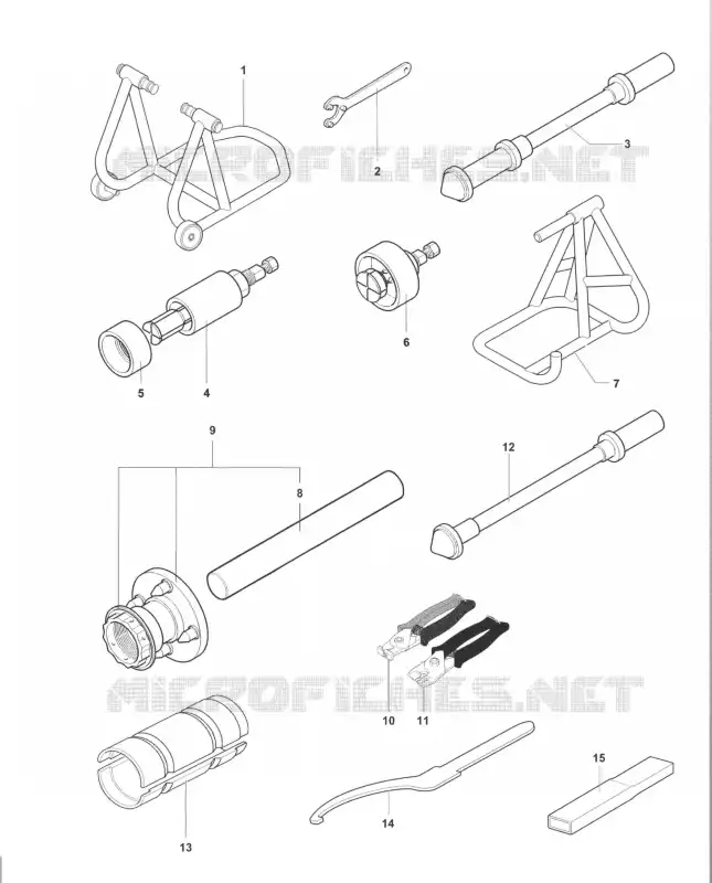 OUTILS DE MAINTENANCE PARTIE CYCLE 1 MV Agusta moto BRUTALE 2017 BRUTALE 800  BRUTALE 800