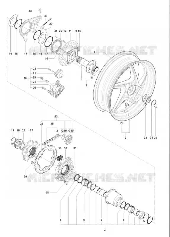 ROUE ARRIERE MV Agusta moto BRUTALE 2017 BRUTALE 800  BRUTALE 800