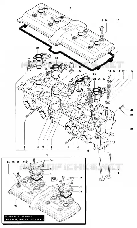 CULASSE MV Agusta moto F4 2007 F4 1000R 1+1  F4 1000R 1+1