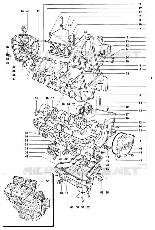 CARTER MOTEUR MV Agusta moto F4 2006 F4 1000R  F4 1000R