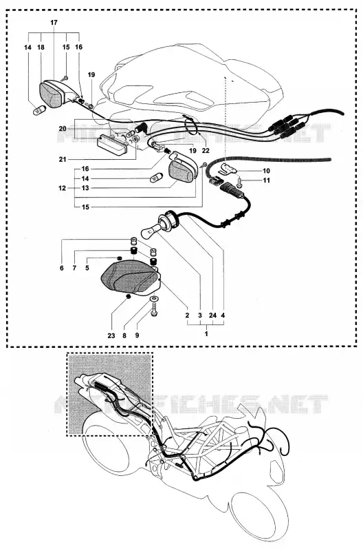 FEU ARRIERE - CLIGNOTANTS MV Agusta moto F4 2006 F4 1000R  F4 1000R