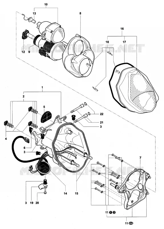 PHARE MV Agusta moto F4 2008 F4 312R 1000  F4 312R 1000