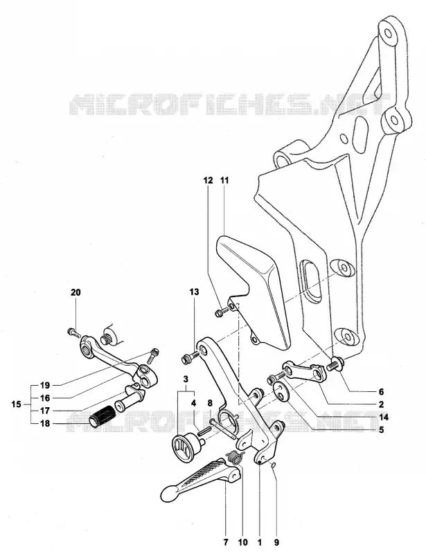 REPOSE PIED GAUCHE MV Agusta moto F4 2008 F4 312R 1000  F4 312R 1000