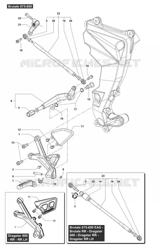 REPOSE PIED GAUCHE MV Agusta moto DRAGSTER 2017 DRAGSTER  DRAGSTER