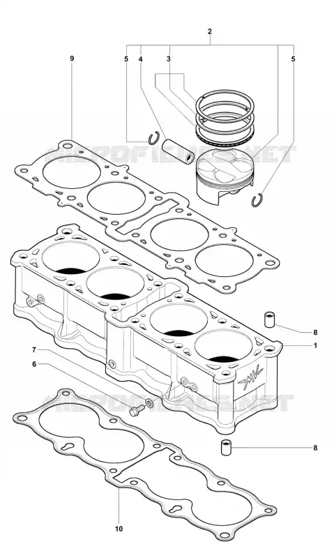 CYLINDRE - PISTON MV Agusta moto F4 2011 F4 1000 S  F4 1000 S
