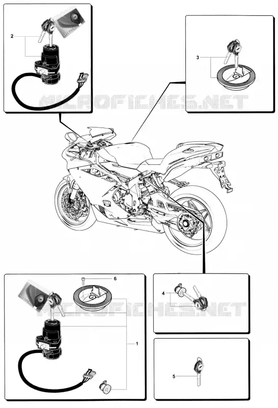 SERRURES MV Agusta moto F4 2012 F4 1000 S  F4 1000 S