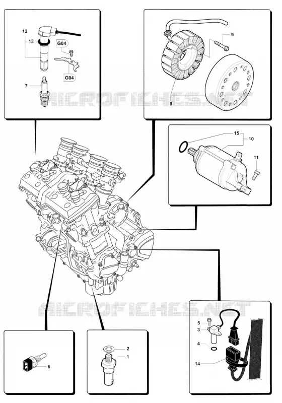 SYSTÈME ELECTRIQUE MOTEUR MV Agusta moto F4 2011 F4 1000 S  F4 1000 S