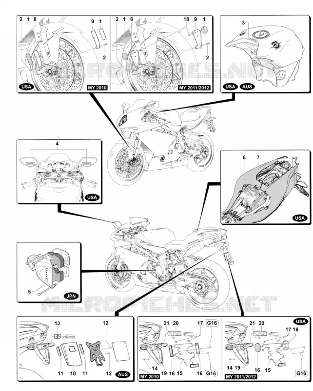 VERSIONS AUTRES PAYS MV Agusta moto F4 2012 F4 1000 S  F4 1000 S