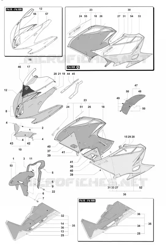 CARENAGES MV Agusta moto F4 2011 F4 1000 R  F4 1000 R