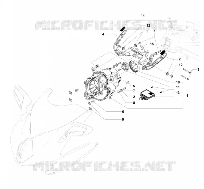 PHARE MV Agusta moto F4 2011 F4 1000 RR  F4 1000 RR