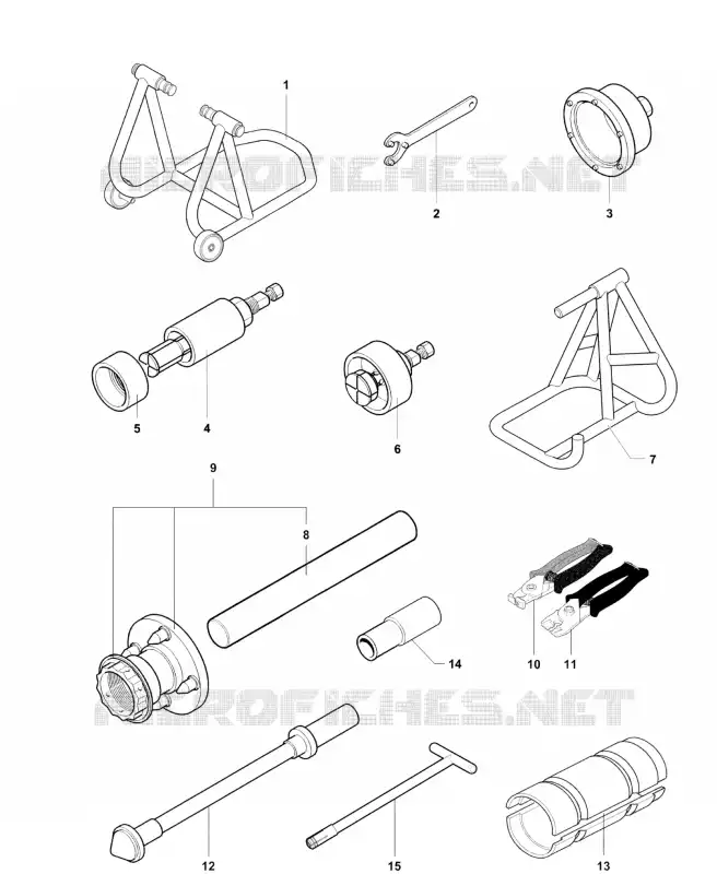 OUTILS DE MAINTENANCE PARTIE CYCLE 1 MV Agusta moto F4 2014 F4 R  F4 R