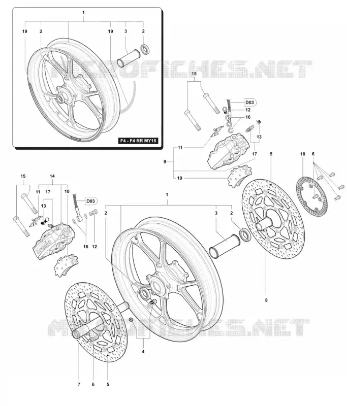ROUE AVANT MV Agusta moto F4 2014 F4 R  F4 R