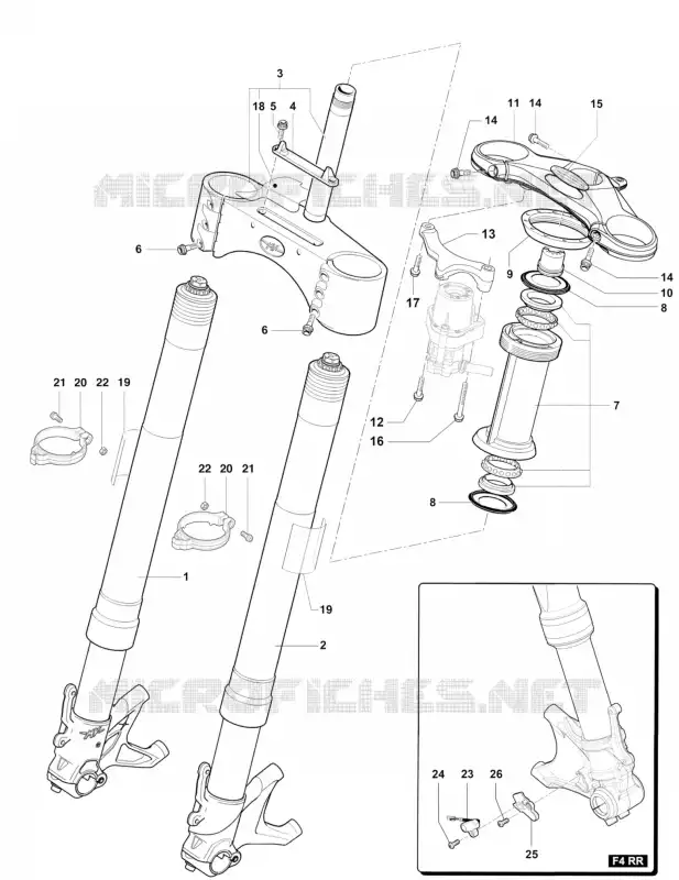 FOURCHE MV Agusta moto F4 2014 F4 RR  F4 RR