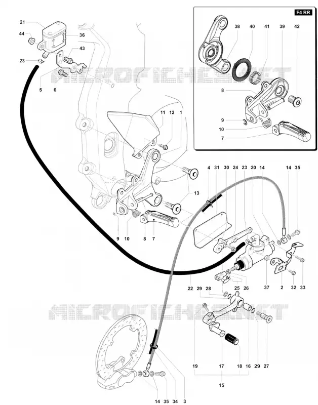 REPOSE PIED DROIT MV Agusta moto F4 2015 F4 RR  F4 RR