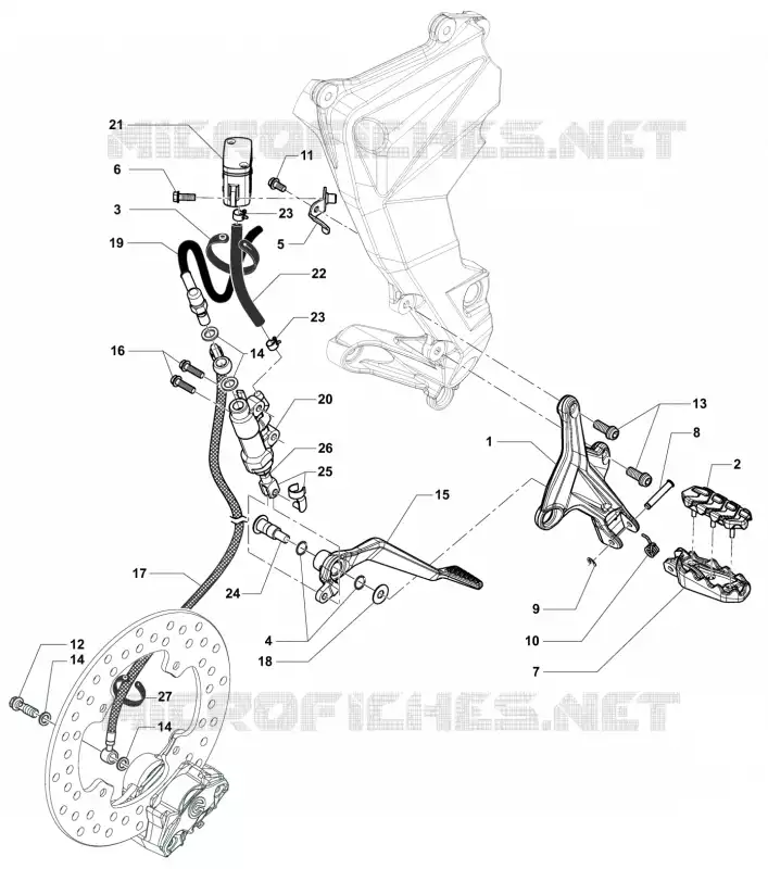 REPOSE PIED DROIT MV Agusta moto RIVALE 2015 RIVALE 800  RIVALE 800