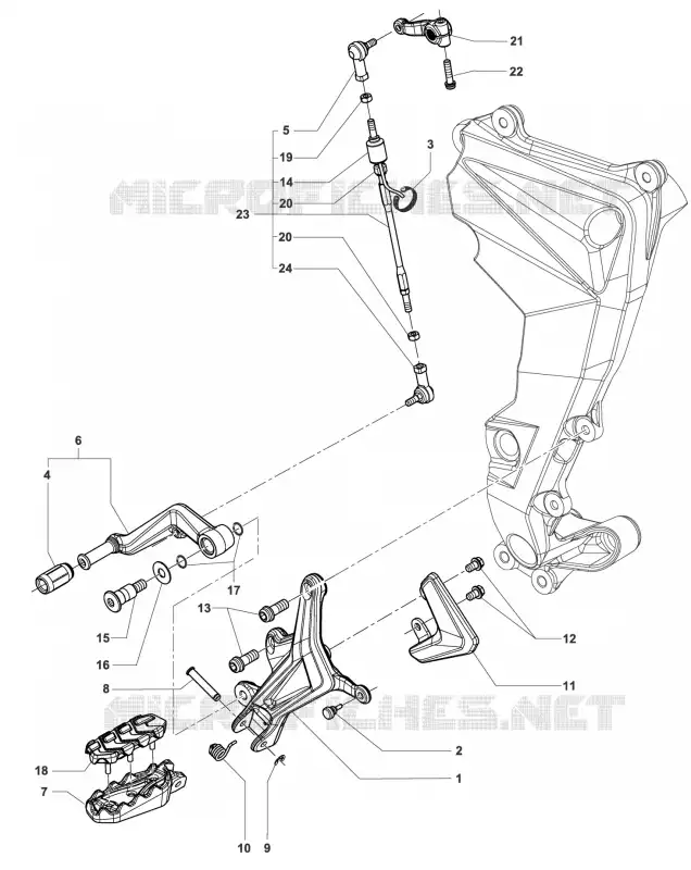 REPOSE PIED GAUCHE MV Agusta moto RIVALE 2016 RIVALE 800  RIVALE 800