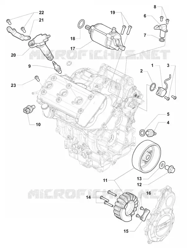 SYSTÈME ELECTRIQUE MOTEUR MV Agusta moto RIVALE 2017 RIVALE 800  RIVALE 800