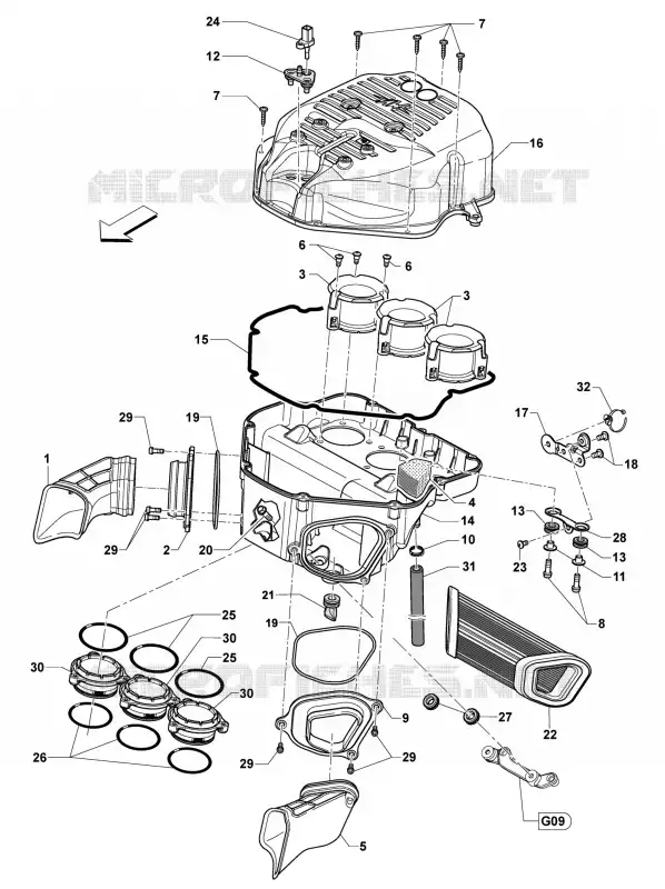 BOITIER DE FILTRE A AIR MV Agusta moto TURISMO VELOCE 2020 TURISMO VELOCE 800  TURISMO VELOCE 800