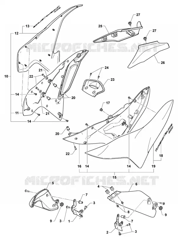 FLANCS DE CARENAGES MV Agusta moto TURISMO VELOCE 2020 TURISMO VELOCE 800  TURISMO VELOCE 800